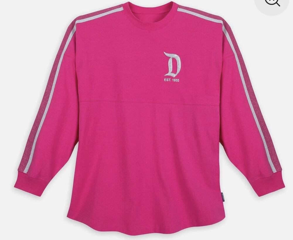 Disney Parks Spirit Jersey Small Pink Disneyland Resort Silver Long Sleeve